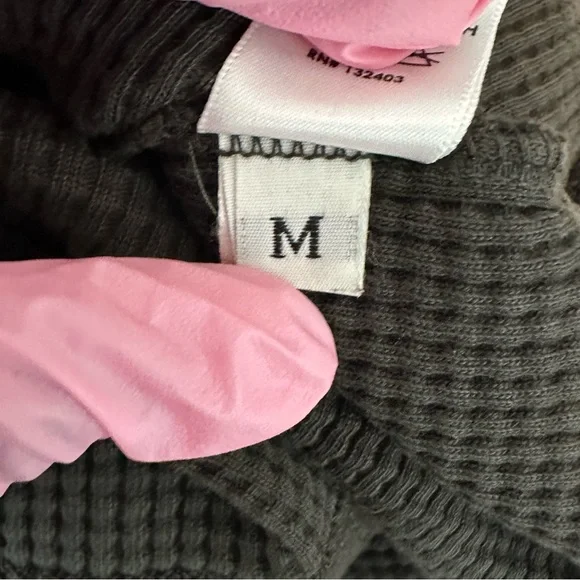 Cotton Citizen Waffle Knit Black Women’s Long Sleeve Shirt Dress Size M - Picture 9 of 10